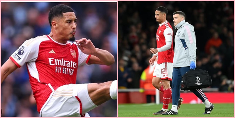 Arsenal lo âu: Arteta báo tin buồn về Saliba cuối mùa giải